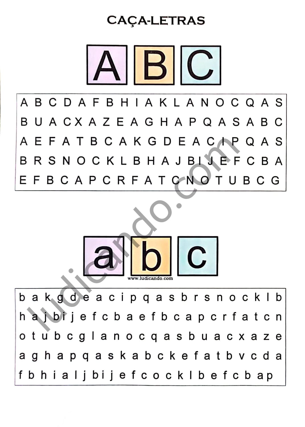 Caça-Letras: Treino de Foco e Rastreamento Visual